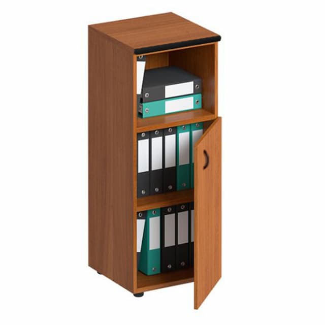 Шкаф для документов средний узкий полузакрытый Юнитекс ДИН-Р (46x46.5x119.5) ДР 766 ОФ французский орех