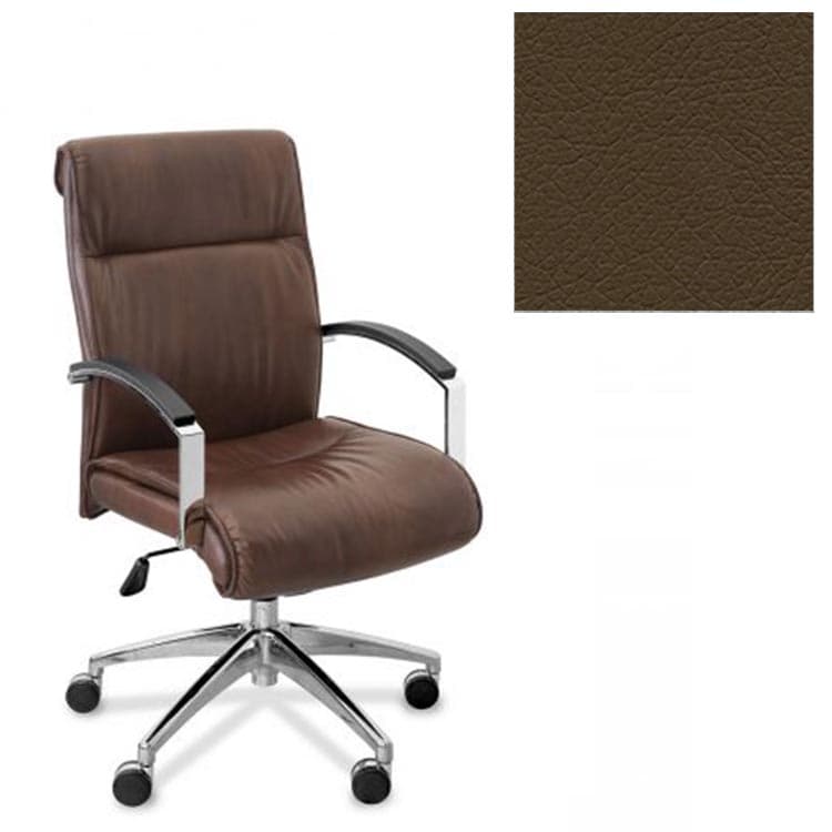 Кресло Юнитекс Аполло НХ для посетителя экокожа премиум коричневая CN1116