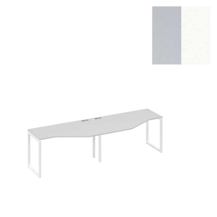 Рабочая станция Юнитекс А4 опоры QUATTRO столы (2х140) Техно А4 Б4 053-2 СЕ (280x90x75) серый/металлокаркас белый