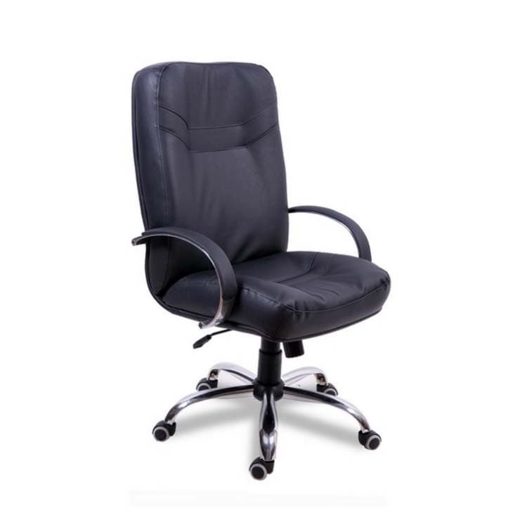 Кресло для руководителя Мирэй Министр хром короткий ТГ, кожзам