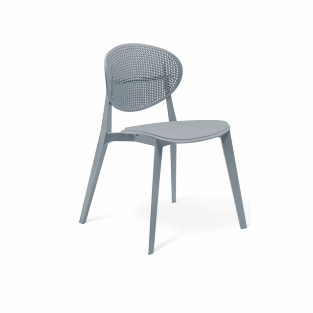 Стул пластиковый Клен SHT-S111-Р шеф141/2 с жестким сиденьем (серый)