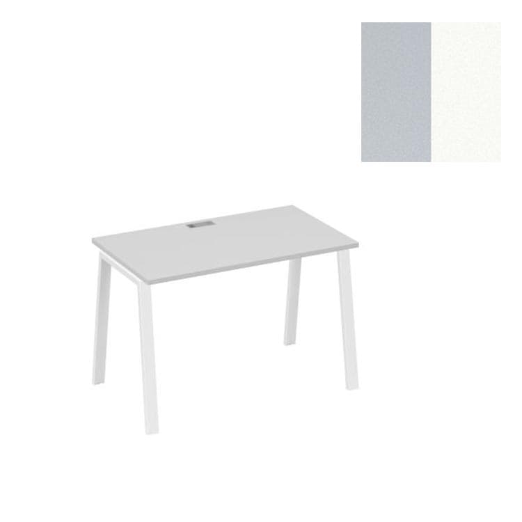 Стол письменный Юнитекс А4 на металлокаркасе TRE А4 Б3 013 СЕ (120x70x75) серый/металлокаркас белый