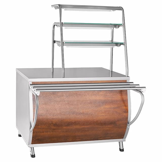 Прилавок для горячих напитков Abat ПГН-70Т (нейтральный стол, 3 полки, 1120 мм) кашир.