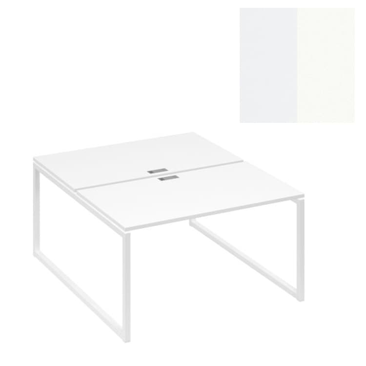 Рабочая станция Юнитекс А4 QUATTRO (2х140) опоры металлокаркас А4 Б4 177 БП (140x164x75) белый премиум/металлокаркас белый