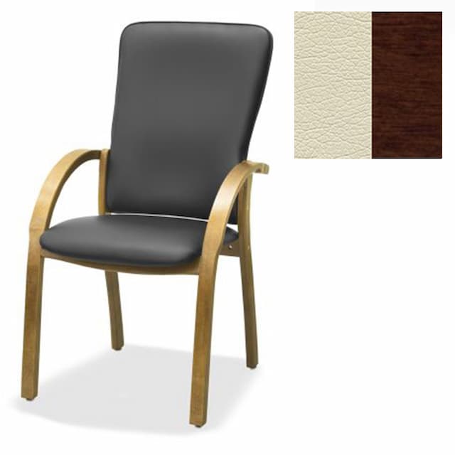 Стул Юнитекс Джуно комфорт экокожа премиум светло-бежевая CN1112/дерево-орех гамильтон