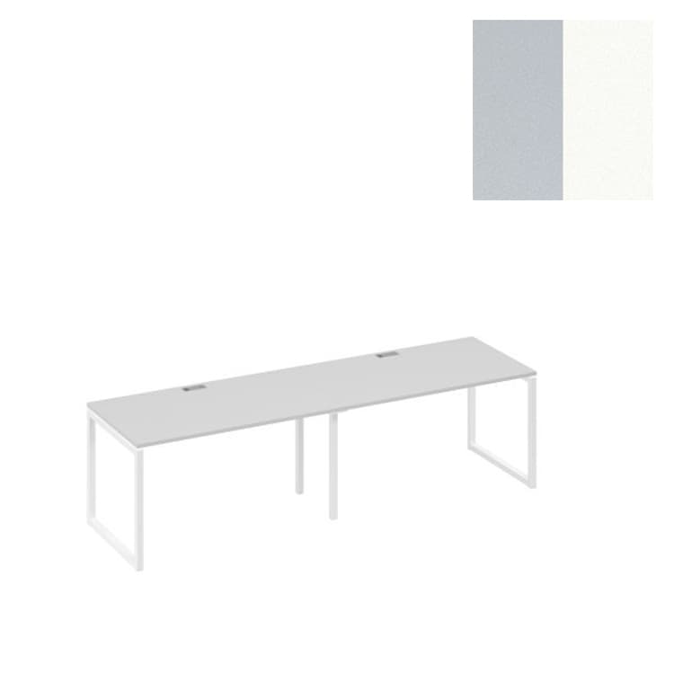 Рабочая станция Юнитекс А4 (2х140) с металлокаркасом QUATTRO А4 Б4 024-2 СЕ (280x80x75) серый/металлокаркас белый