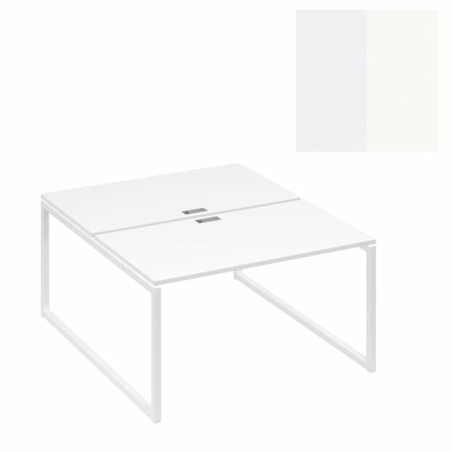 Станция (2х160) Юнитекс А4 рабочая на каркасе QUATTRO А4 Б4 178 БП (160x164x75) белый премиум/металлокаркас белый