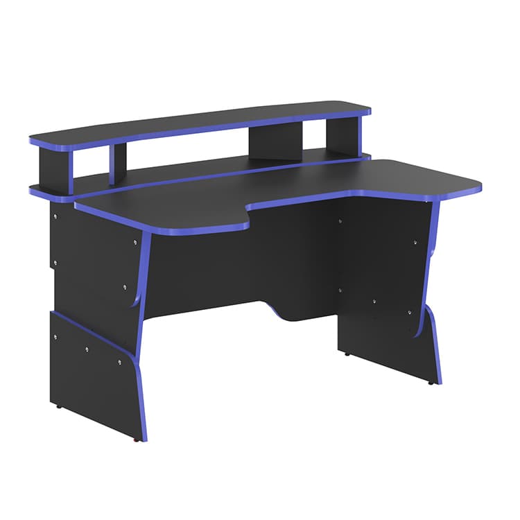 Стол компьютерный игровой Skyland STG 1390 антрацит/дельфт (синий)  1360х1000х856/920/984 SKILLL