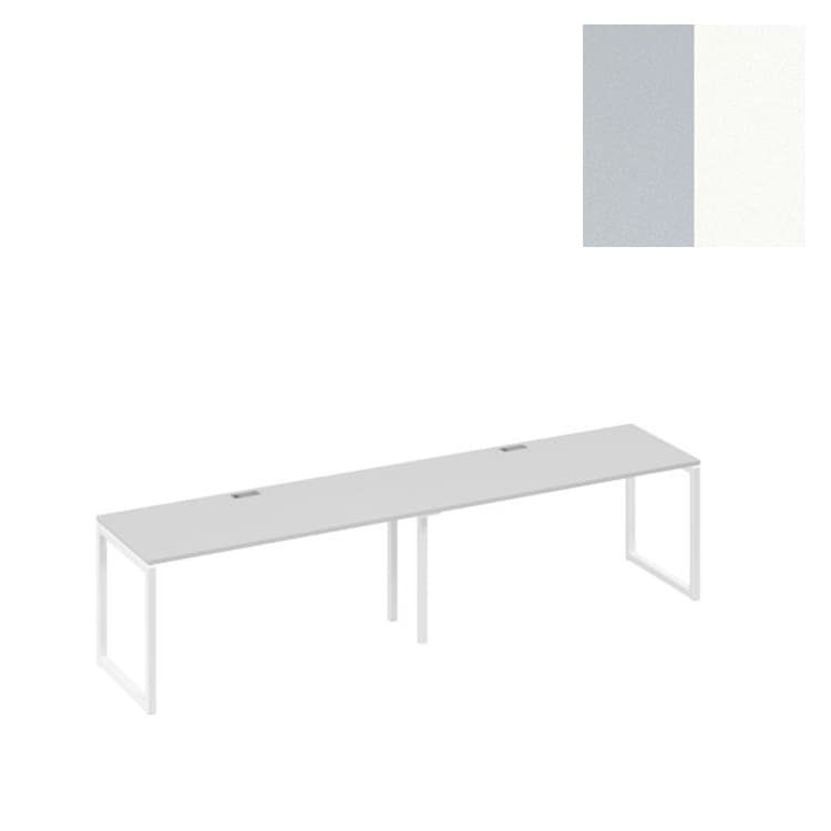 Станция рабочая Юнитекс А4 на каркасе QUATTRO (2х160) А4 Б4 015-2 СЕ (320x70x75) серый/металлокаркас белый
